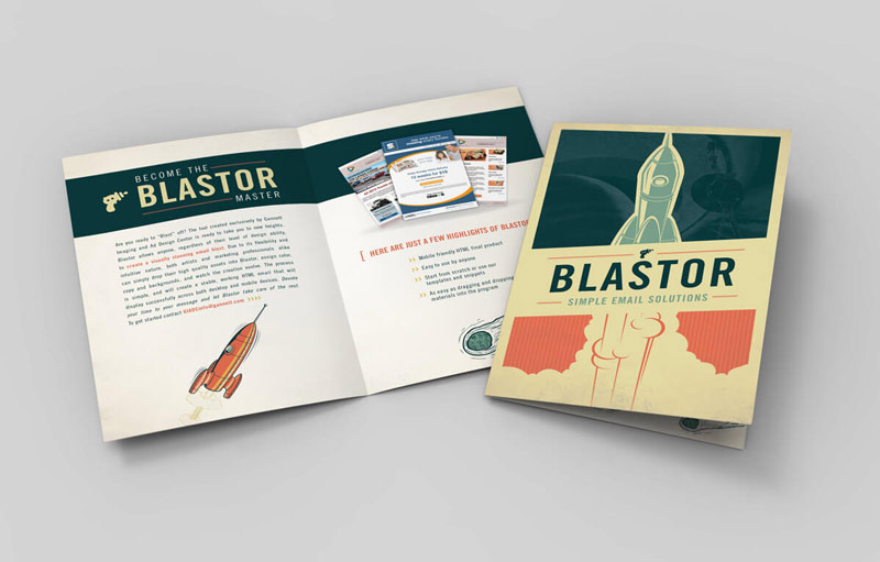 Blastor folded card print design