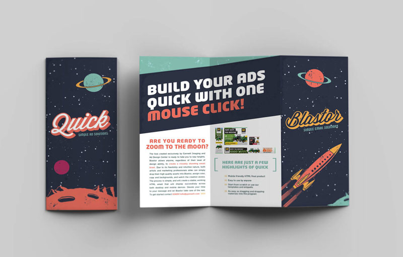 Blastor trifold brochure print design