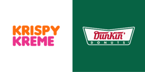 Logo Swap Dunkin' Donuts vs Krispy Kreme