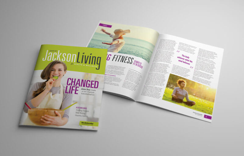 Jackson Living magazine spread and cover